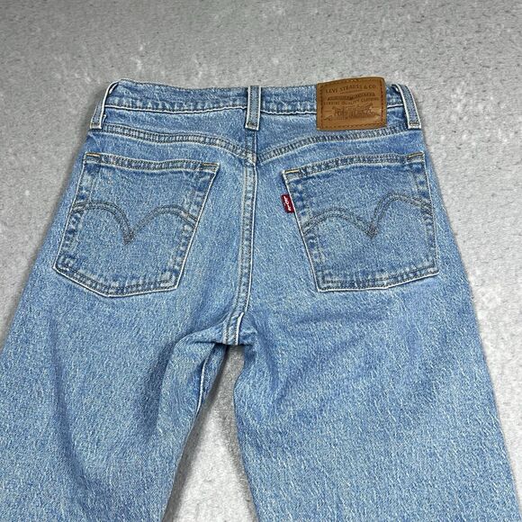 Levis Wedgie Straight Jeans Womens Size 24 Blue High Rise Button Fly Stretch - Picture 10 of 16